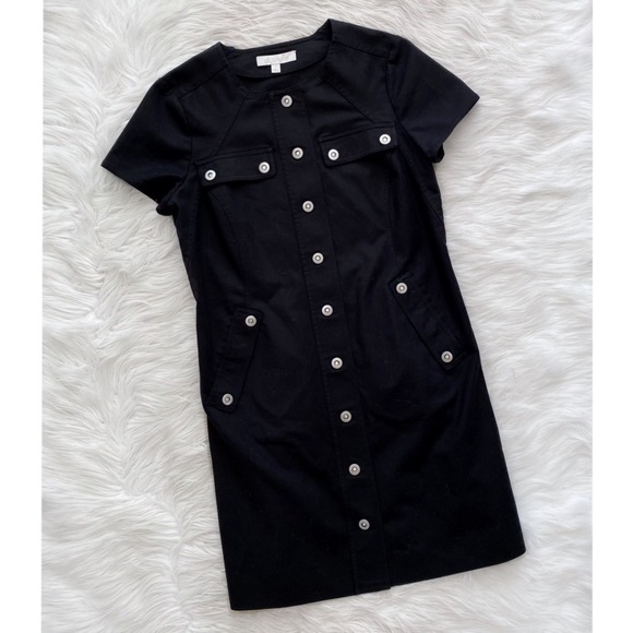 Etcetera Dresses Etcetera Black Snap Front Silver Grommet Short